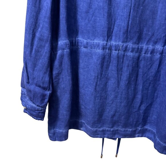 Chicos Womens Blue Shirt Jacket Size M 55% Cotton 45% Linen shirt - Picture 11 of 12